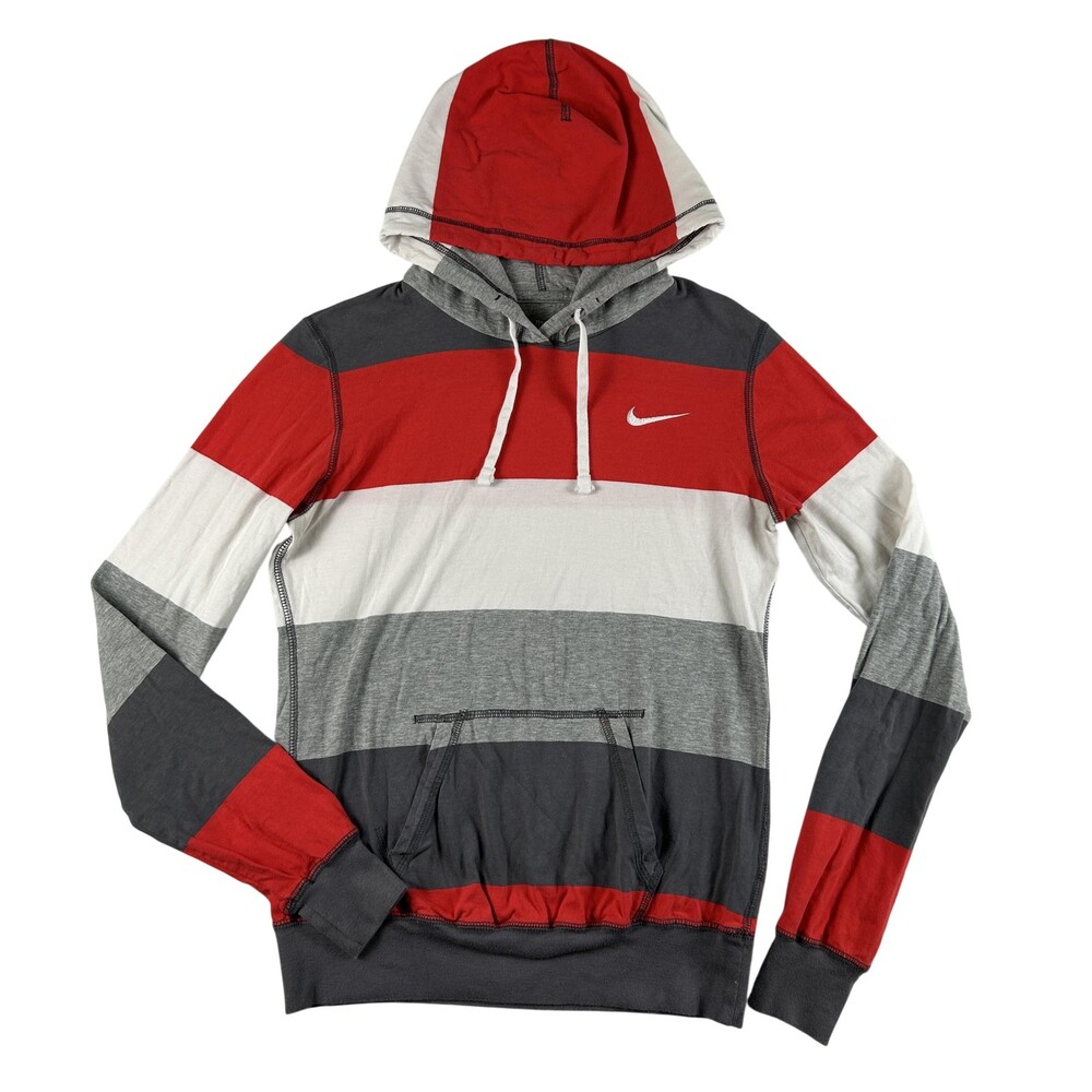 Vintage Nike Hoodie Womens Small Multicolor Stripe Pullover Athletic Dept Y2K